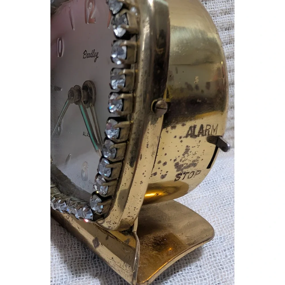 Bradley Gold Crystal Accent Table Clock - Gold
